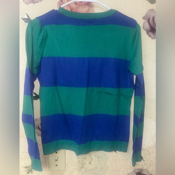 Old Navy Teal and Navy Striped Sweater - Picture 3 of 4